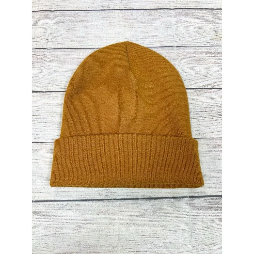 Maeve Anthropologie Knit Beanie Unisex OS Brown Ribbed Soft Minimalist